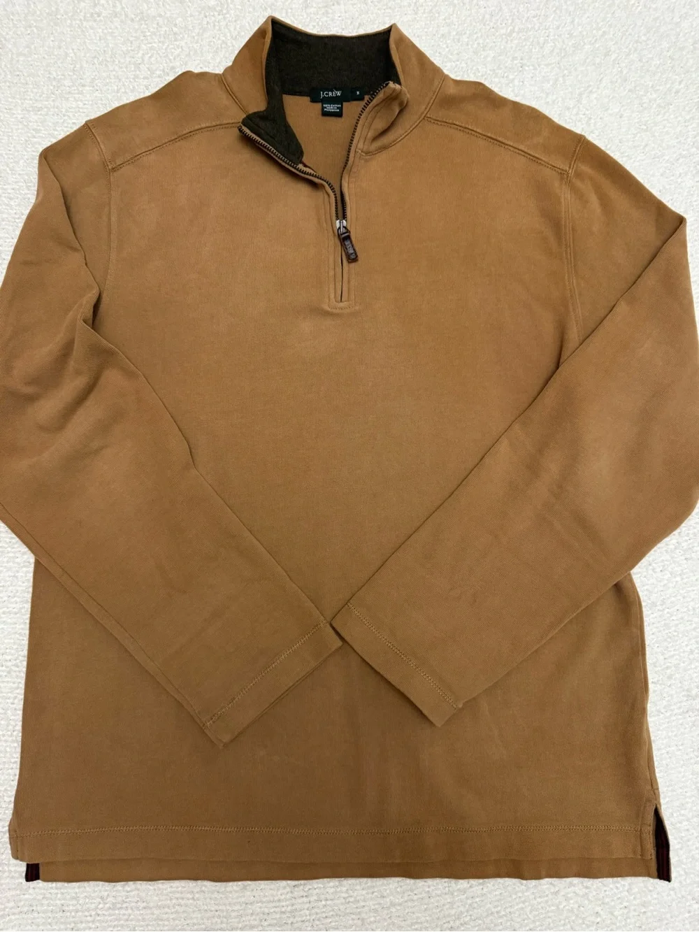 J. Crew Men’s Caramel Brown Half-Zip Pullover
